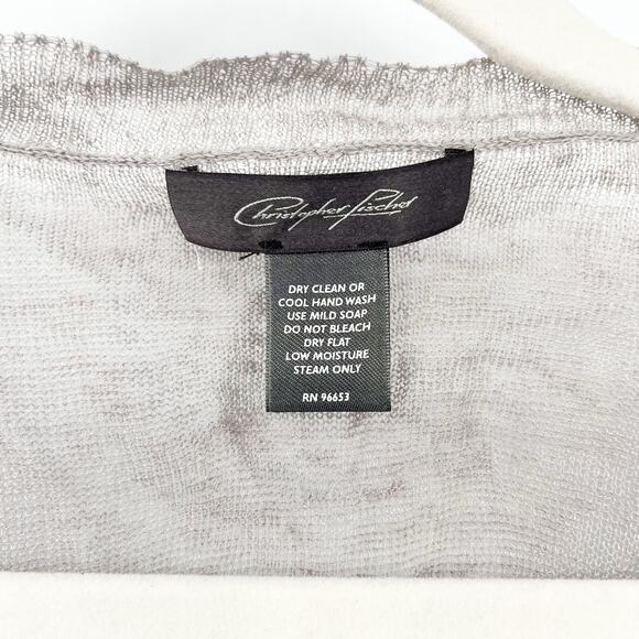 Christopher‎ Fischer Womens Beach Cover Up Sheer Linen Metal Blend Tunic Top M/L - Picture 4 of 9